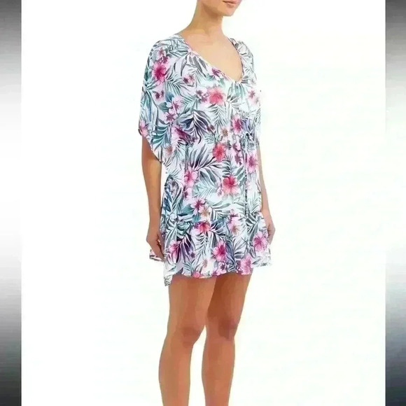 Time and Tru Women Tropical Rainforest Swimsuit Cover-up 3X - Picture 3 of 4